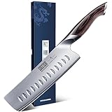 HOSHANHO 7 Inch Nakiri Knife, Japanese AUS-10 High Carbon Stainless Steel Chef Knife, Multipurpose Meat Vegetable Sharp Kitchen Knife with Ergonomic Pakkawood Handle